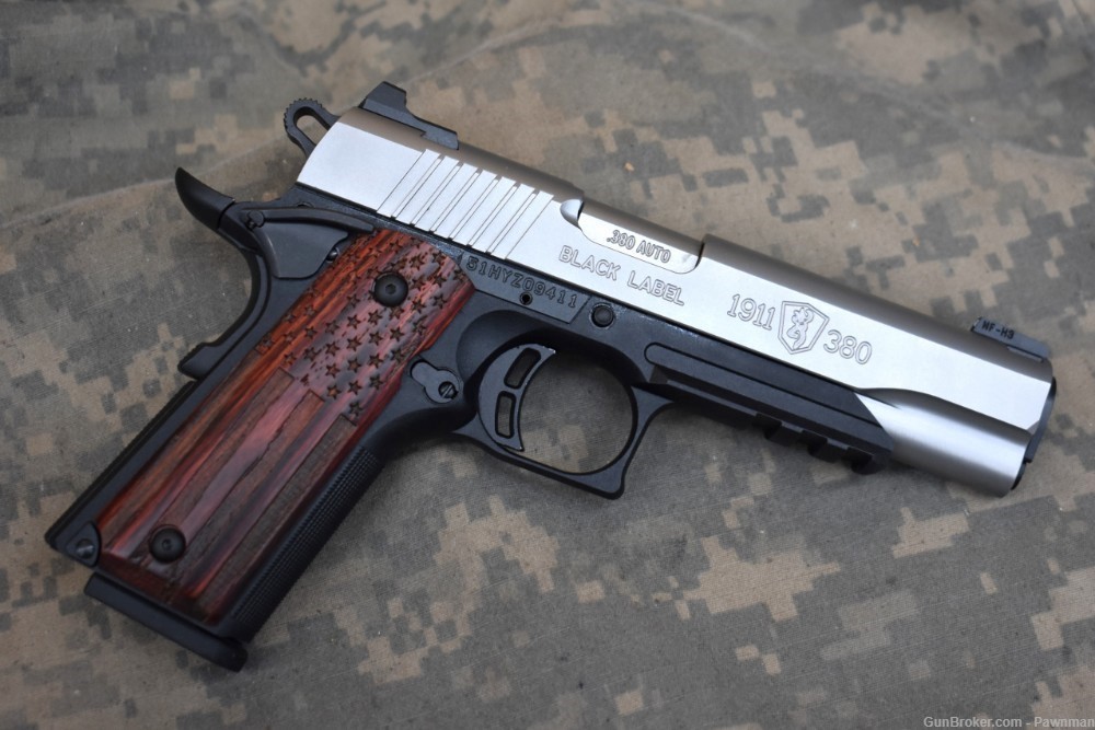 Browning 1911-380 Black Label in 380ACP - NEW American Flag Edition-img-0