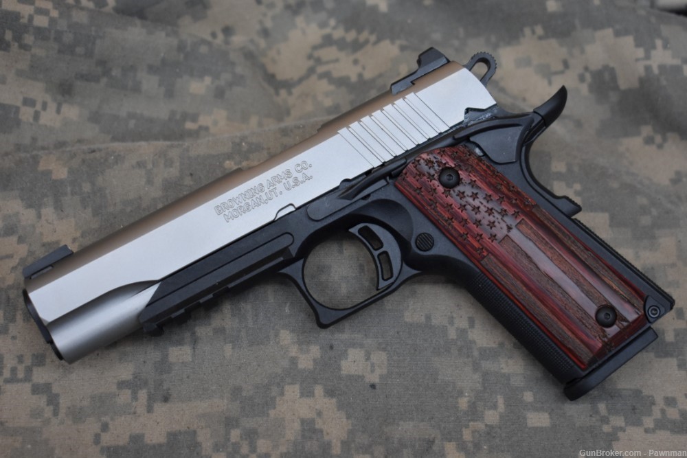 Browning 1911-380 Black Label in 380ACP - NEW American Flag Edition-img-1