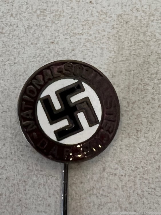Original German WW2 NSDAP Political Enamel Party Stick Pin w/Swastika-img-2