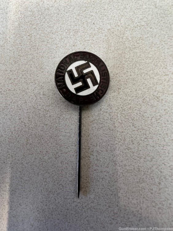 Original German WW2 NSDAP Political Enamel Party Stick Pin w/Swastika-img-0