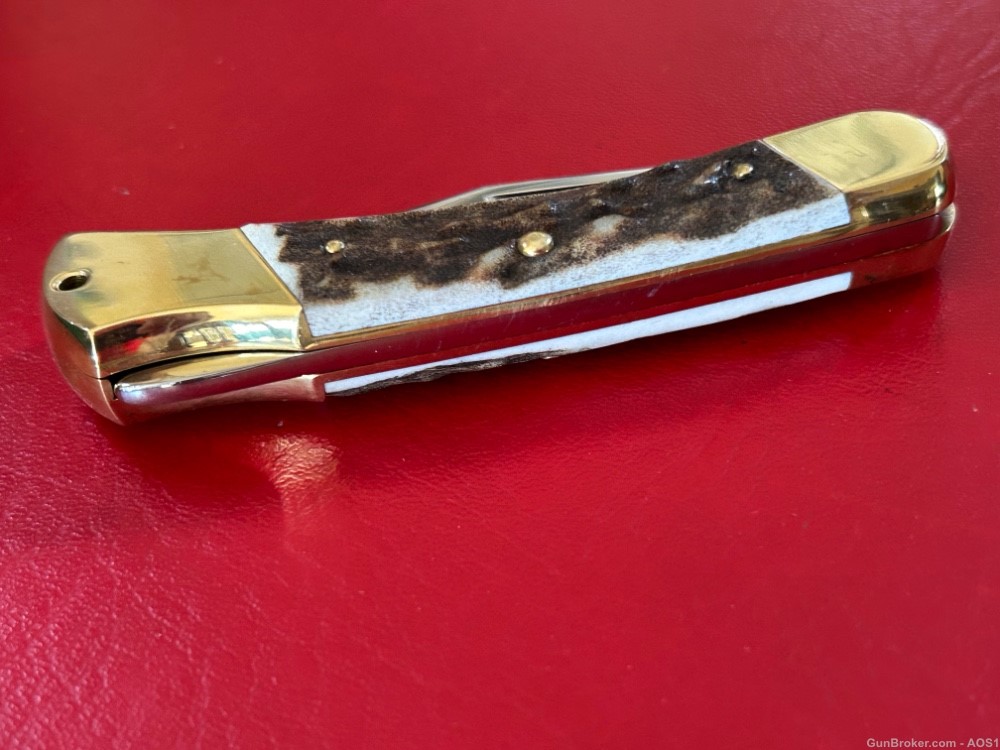 Vintage Indiana Maniago Italy Stag Lockback Pocket Knife NOS-img-6