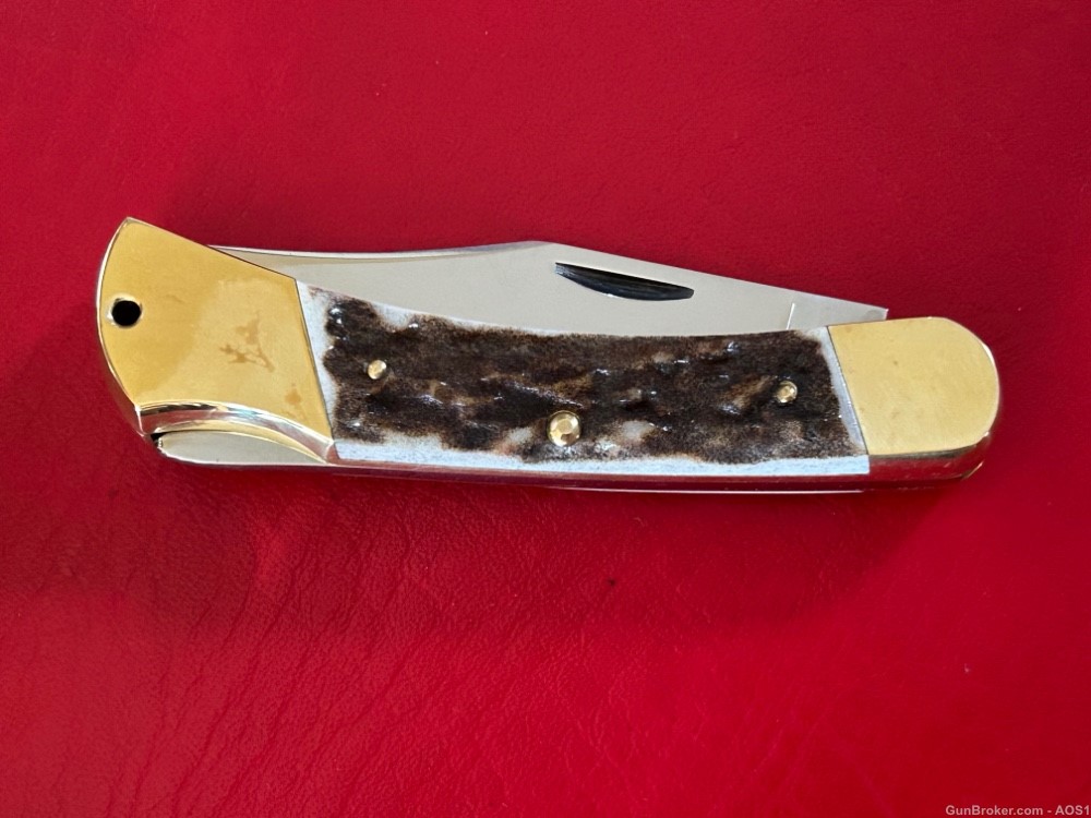 Vintage Indiana Maniago Italy Stag Lockback Pocket Knife NOS-img-3