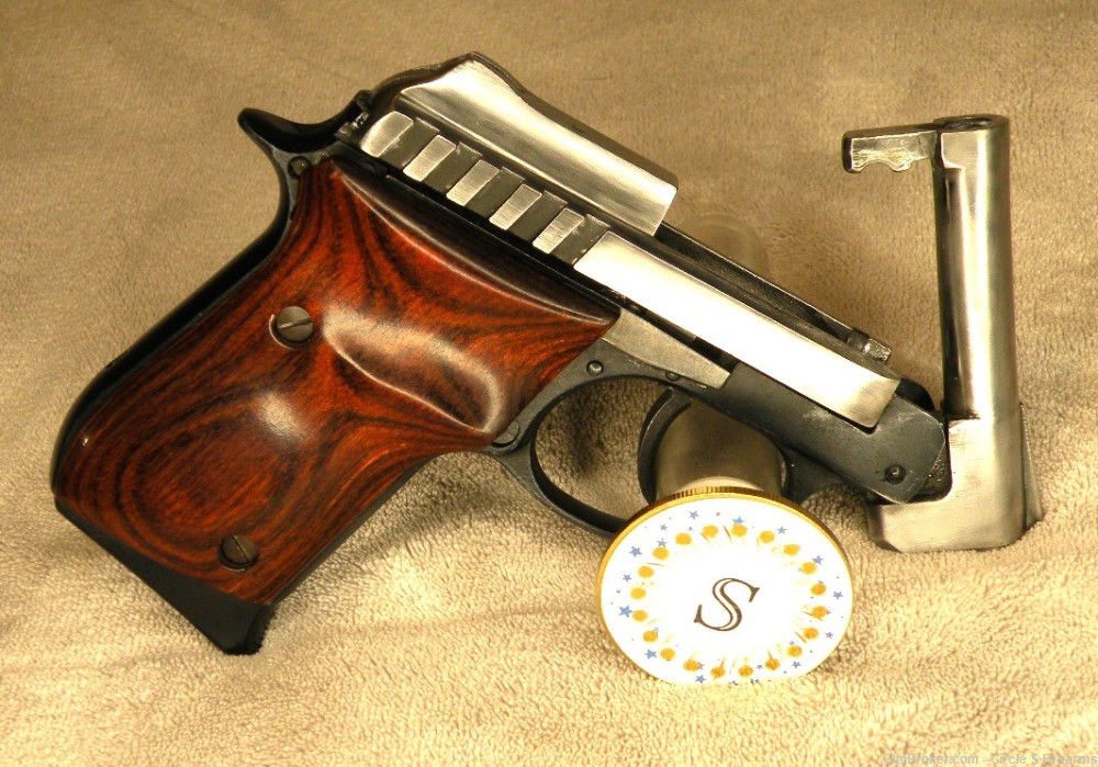 Taurus PT22 TWO-TONE w/Rosewood Grips PT 22  w/Factory Box -img-3