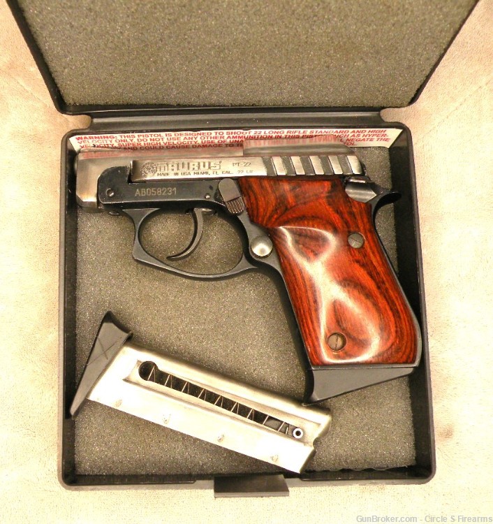 Taurus PT22 TWO-TONE w/Rosewood Grips PT 22  w/Factory Box -img-6