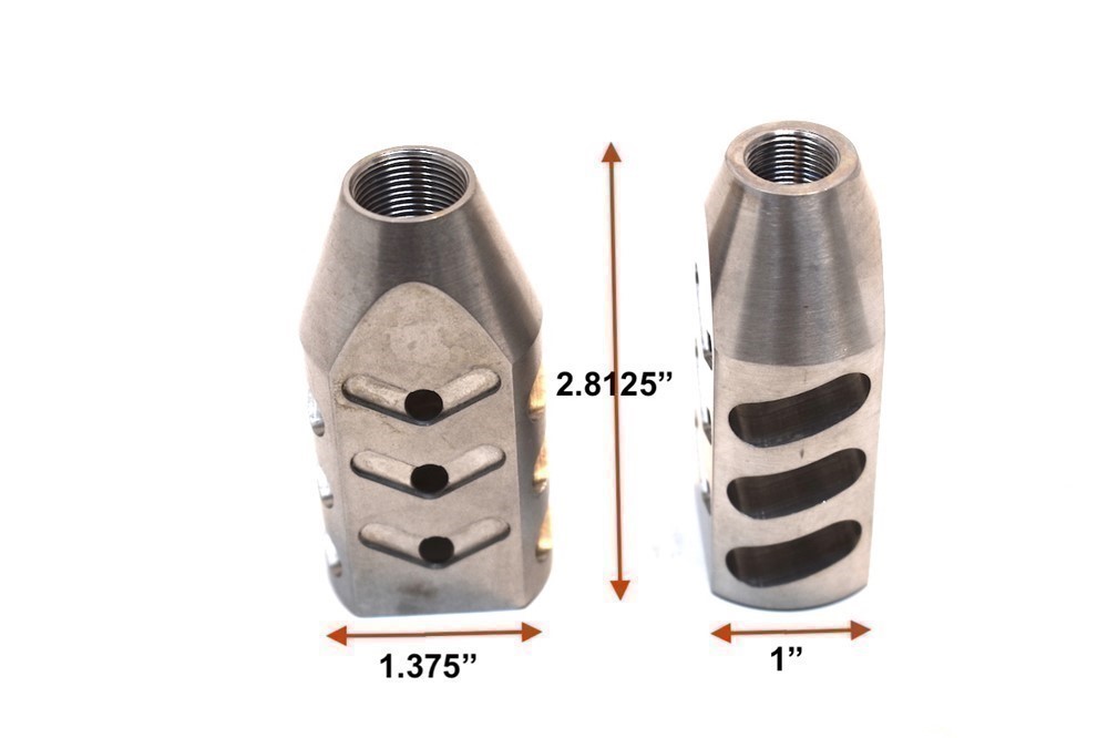 5/8x24  .308 30cal  Tanker 50 Style Stainless Steel Muzzle Brake-img-2