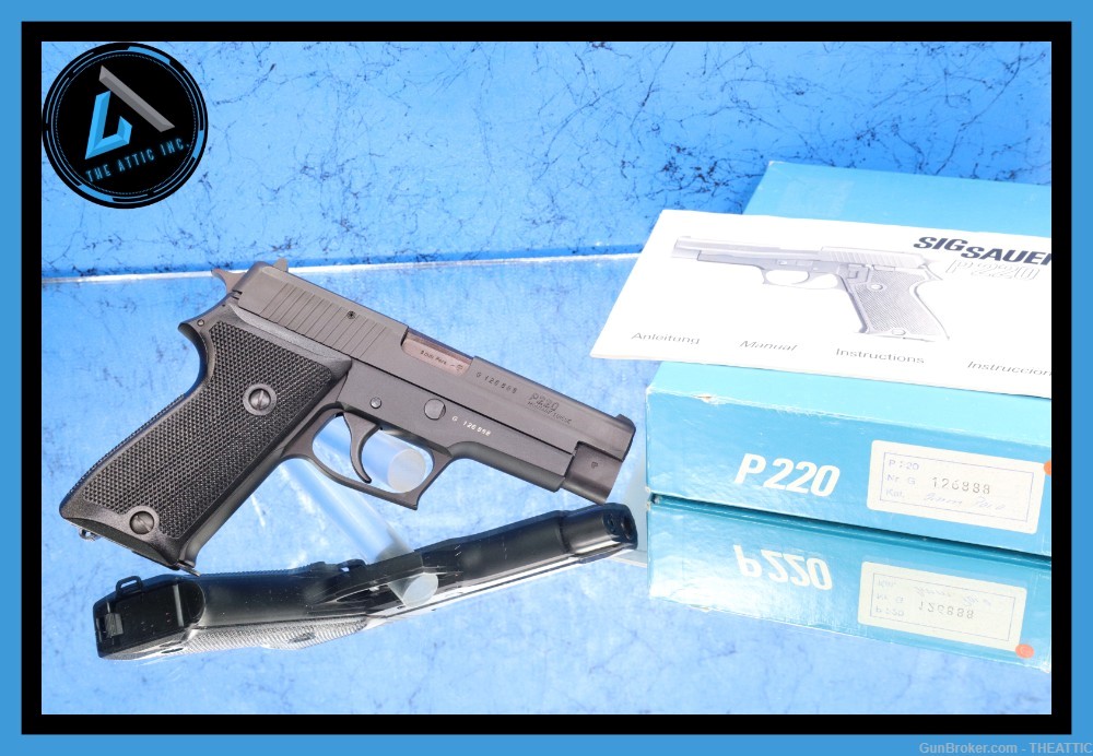 SIG SAUER P220 MONTAGE SUISSE 9MM W/BOX AND MANUAL MFG IN SWITZERLAND-img-0