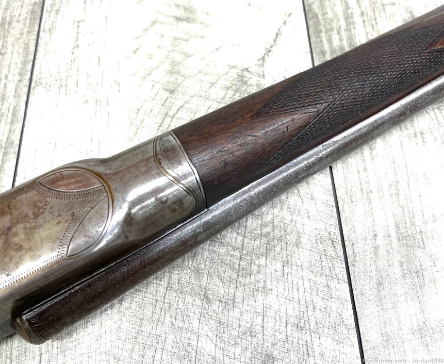 ITHACA SIDE BY SIDE FLUES 16 GAUGE DAMASCUS GOOD CONDITION-img-33