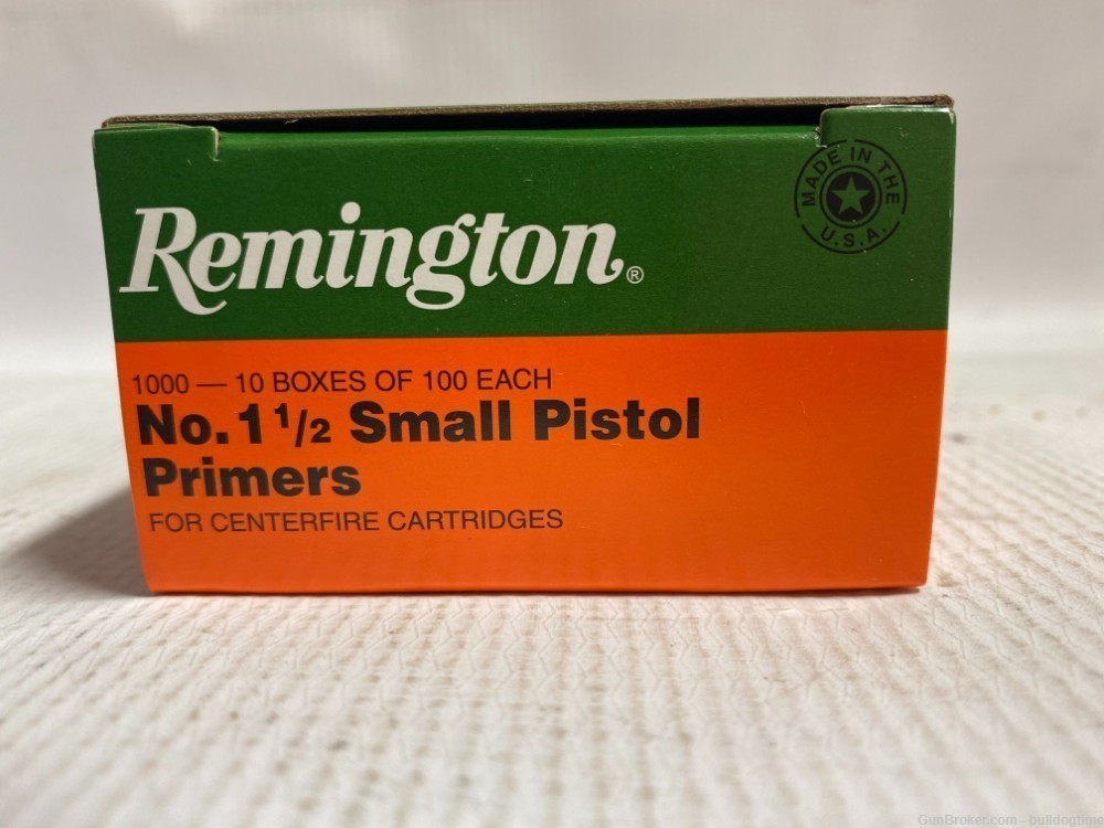 Remington 1 1/2 Small Pistol Primers Brick of 1000 Fresh From Remington    -img-0
