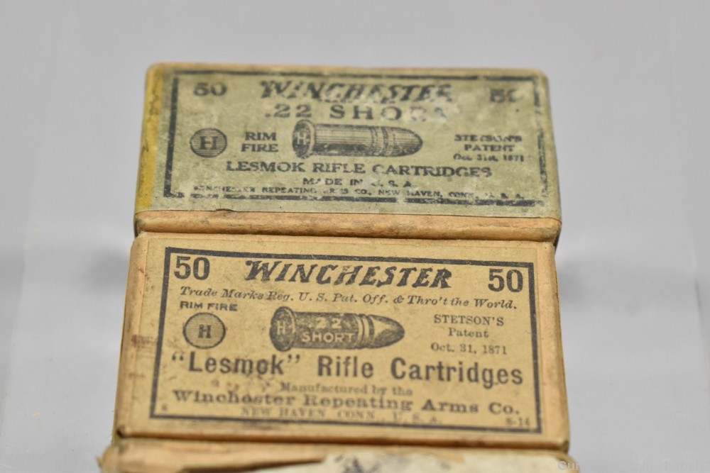 4 Vintage 2 Piece Boxes Vintage Winchester 22 Short PLEASE READ-img-1