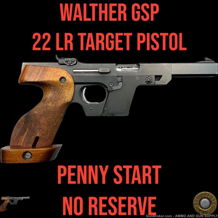 WALTHER GSP 22 LR TARGET PISTOL - RIGHT HAND GRIPS - 5-RD MAG - 1981-img-0