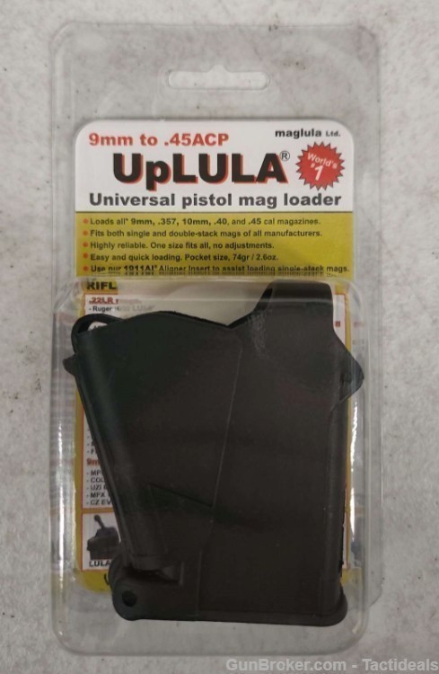 Maglula UpLULA Pistol Magazine Loader Speedloader 9mm to .45ACP Black UP60B-img-0