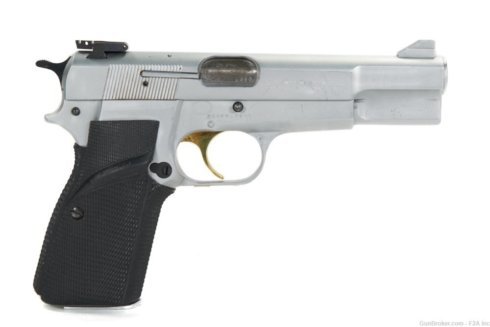 Browning Hi-Power, 9mm, Silver Chrome, 4.5"-img-0