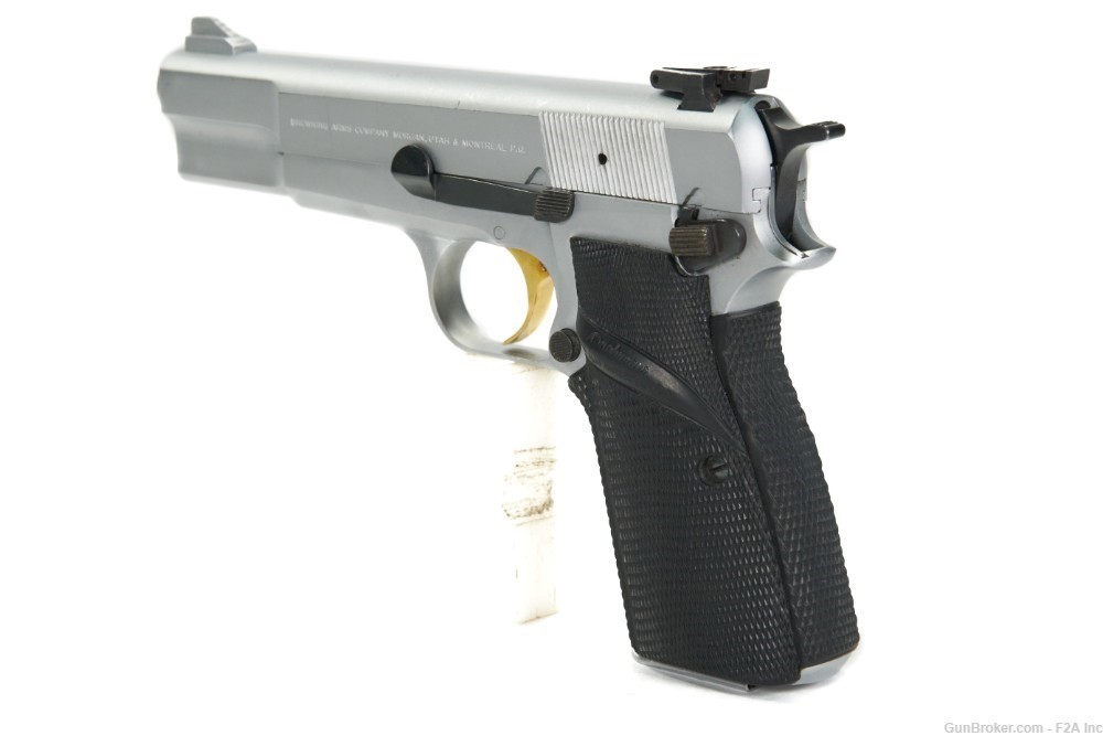 Browning Hi-Power, 9mm, Silver Chrome, 4.5"-img-3