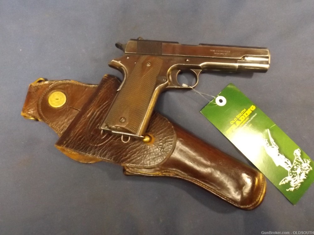 Colt 1914 Commercial Government Model 1911, 45 ACP Pistol w/Leather Holster-img-0
