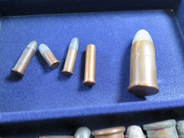 Vintage Civil War Assortment Munitions In Large Display Case-img-9