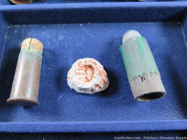 Vintage Civil War Assortment Munitions In Large Display Case-img-5