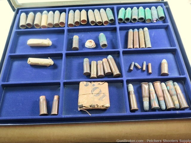 Vintage Civil War Assortment Munitions In Large Display Case-img-0