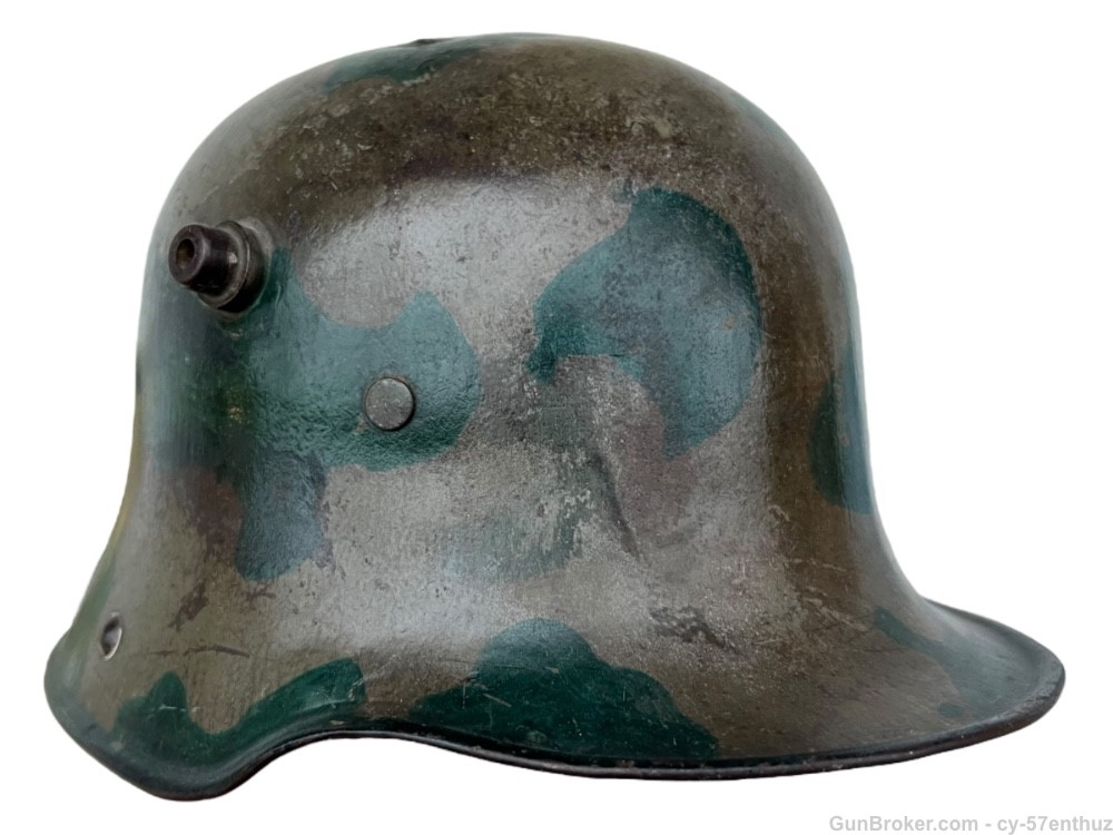 WW1 German M16 Helmet Camo Painted With Liner Battle Damaged gew g98-img-6