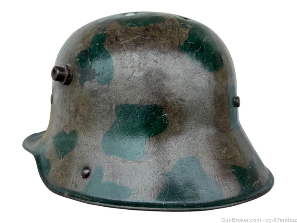 WW1 German M16 Helmet Camo Painted With Liner Battle Damaged gew g98-img-3