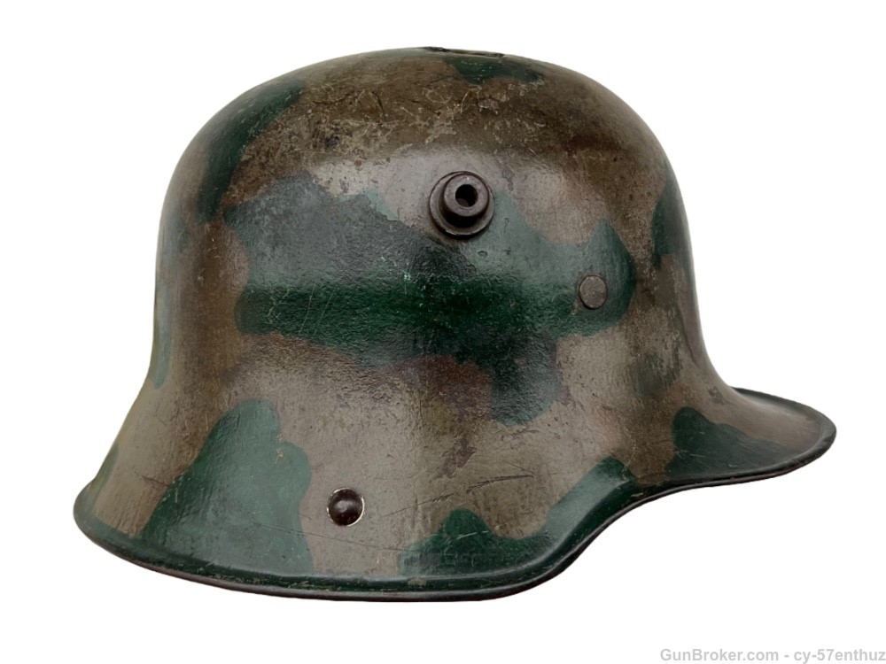 WW1 German M16 Helmet Camo Painted With Liner Battle Damaged gew g98-img-5