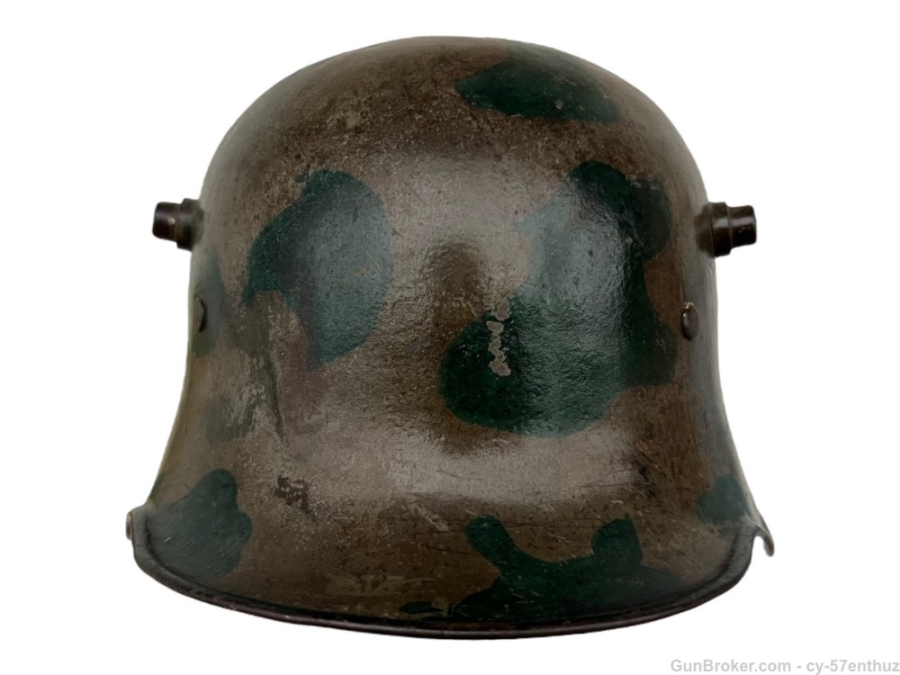 WW1 German M16 Helmet Camo Painted With Liner Battle Damaged gew g98-img-0