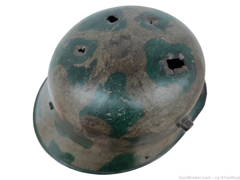 WW1 German M16 Helmet Camo Painted With Liner Battle Damaged gew g98-img-8