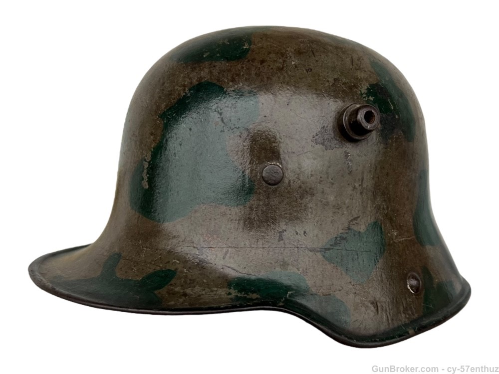 WW1 German M16 Helmet Camo Painted With Liner Battle Damaged gew g98-img-1