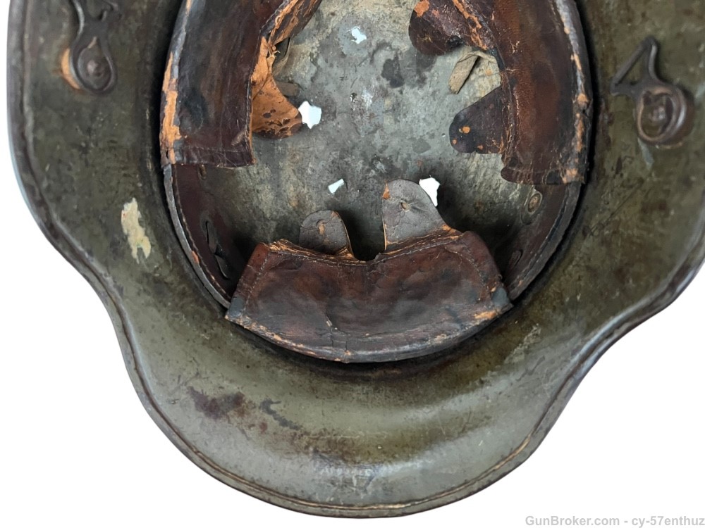 WW1 German M16 Helmet Camo Painted With Liner Battle Damaged gew g98-img-11