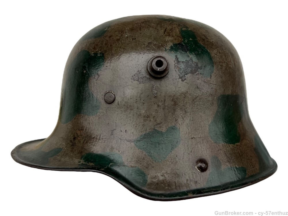 WW1 German M16 Helmet Camo Painted With Liner Battle Damaged gew g98-img-2