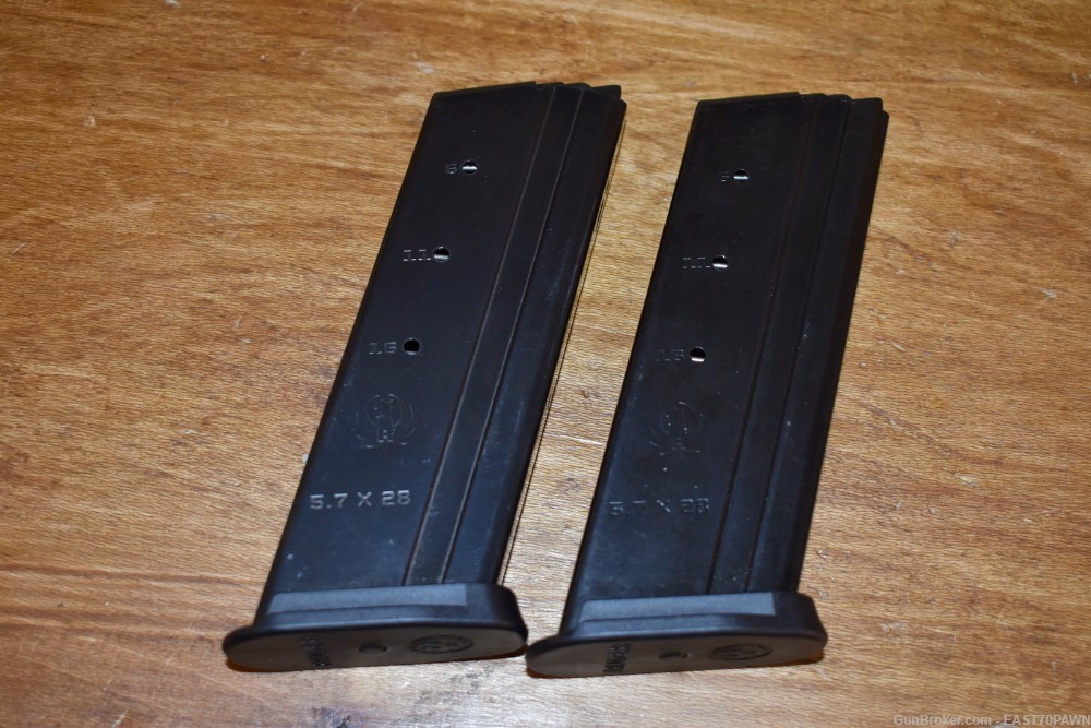 Pair of Ruger Five Seven 5.7x28 Factory OEM 20-Round Magazines-img-0