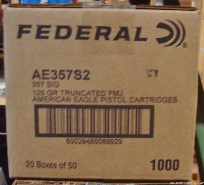 100 Federal American Eagle 125 gr TMJ 357 SIG new ammo AE357S2-img-1