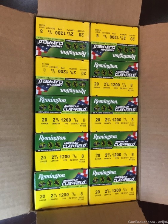 PENNY AUCTION REMINGTON FIELD CLAY 20GA #8 250-ROUNDS 2-3/4"-img-3