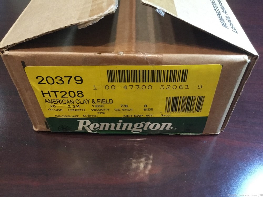 PENNY AUCTION REMINGTON FIELD CLAY 20GA #8 250-ROUNDS 2-3/4"-img-1