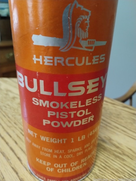 Vintage Hercules Bullseye Smokeless Pistol Powder 1 LB -img-1