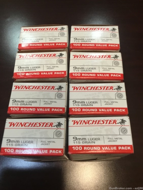 PENNY AUCTION WINCHESTER 9MM LUGER 115 GRAIN 800-ROUNDS FMJ-img-1