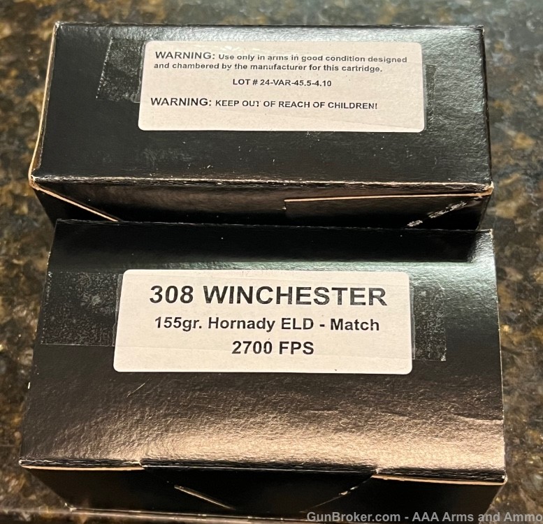 308 Winchester (7.62x51) 155gr. ELD - MATCH - 20 Rounds-img-0