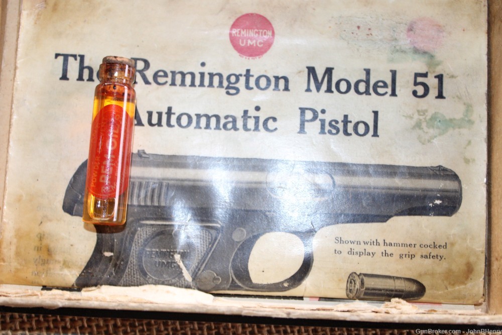 Remington Model 51 Vintage .380 Caliber Pistol Factory Box! WOW! -img-9
