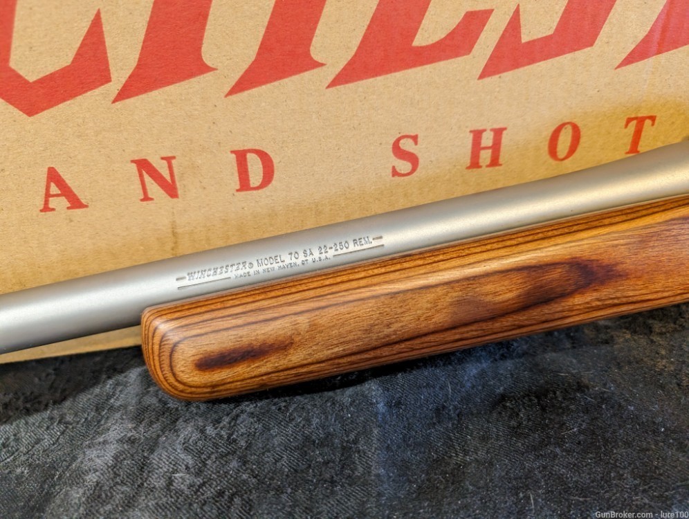 Winchester Model 70 SA COYOTE 22-250 STAINLESS Laminated Varmint w box-img-28