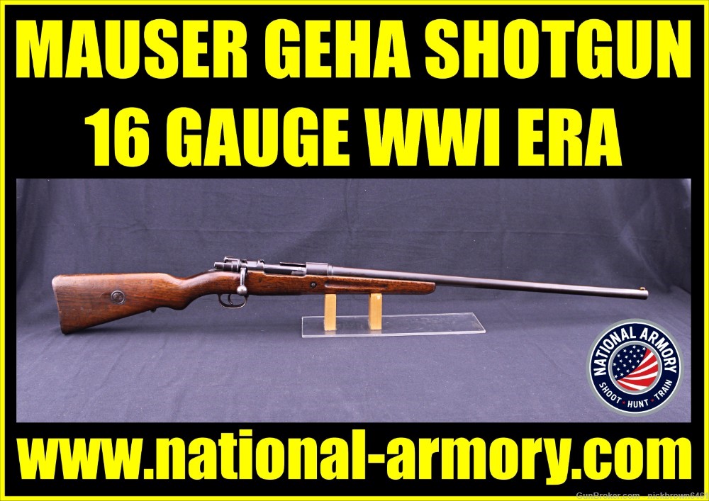 MAUSER GEHA SHOTGUN 16 GAUGE 27” BBL BOLT ACTION 2 RD CAP WWI ERA-img-0