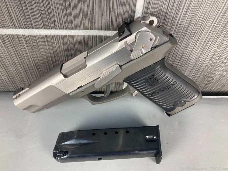 Ruger P89 Stainless 9mm with (2) 15rd magazines ,decocker/safety 1993 Prod.-img-0