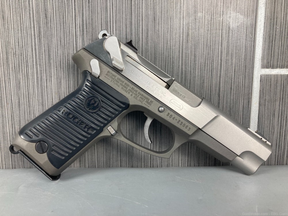 Ruger P89 Stainless 9mm with (2) 15rd magazines ,decocker/safety 1993 Prod.-img-2