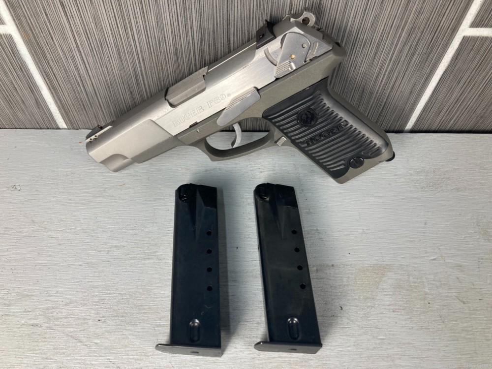 Ruger P89 Stainless 9mm with (2) 15rd magazines ,decocker/safety 1993 Prod.-img-4
