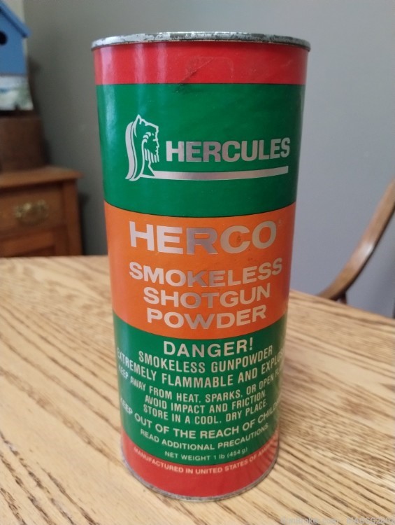 Vintage Hercules Herco Smokeless Shotgun Powder 1 LB NOS-img-0