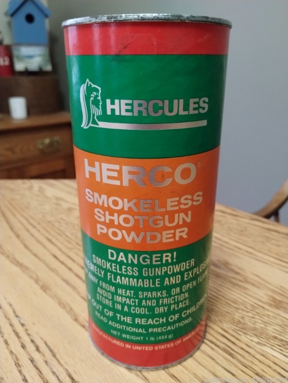 Vintage Hercules Herco Smokeless Shotgun Powder 1 LB NOS-img-1