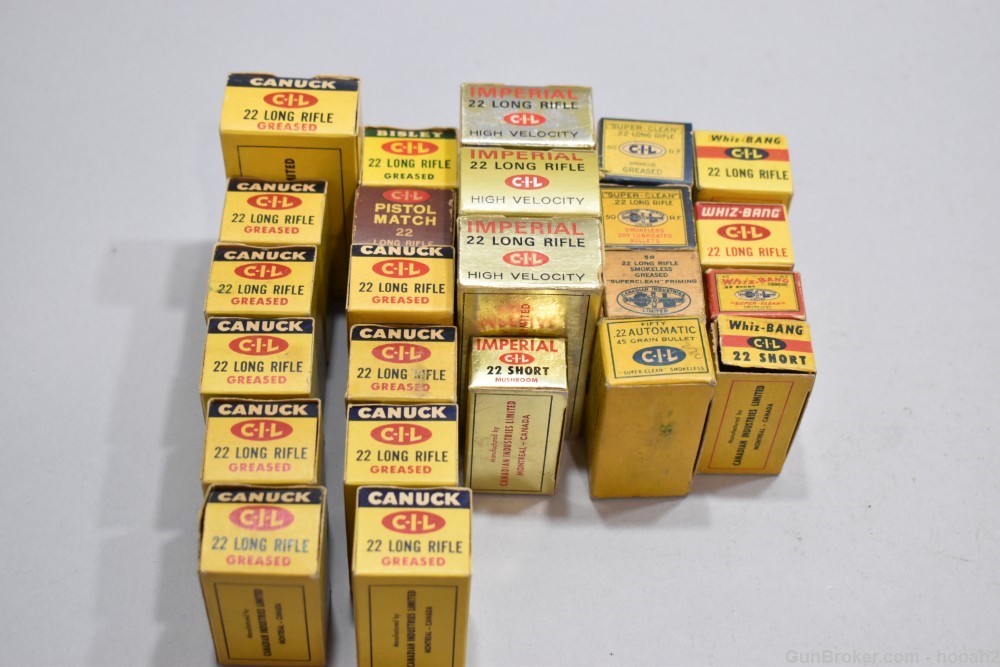 24 Boxes 1076 Rds Canadian 22 Rimfire Canuck CIL Imperial Whiz Bang -img-14