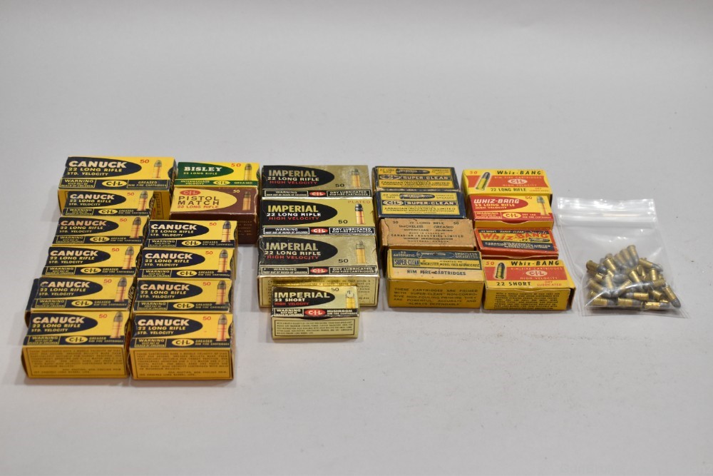 24 Boxes 1076 Rds Canadian 22 Rimfire Canuck CIL Imperial Whiz Bang -img-0