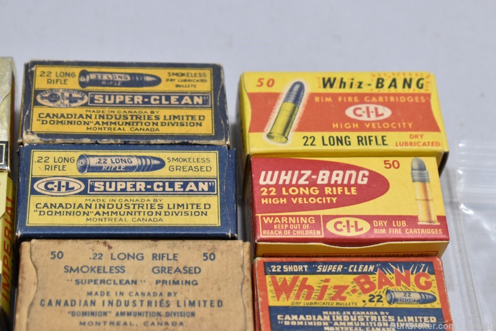 24 Boxes 1076 Rds Canadian 22 Rimfire Canuck CIL Imperial Whiz Bang -img-5