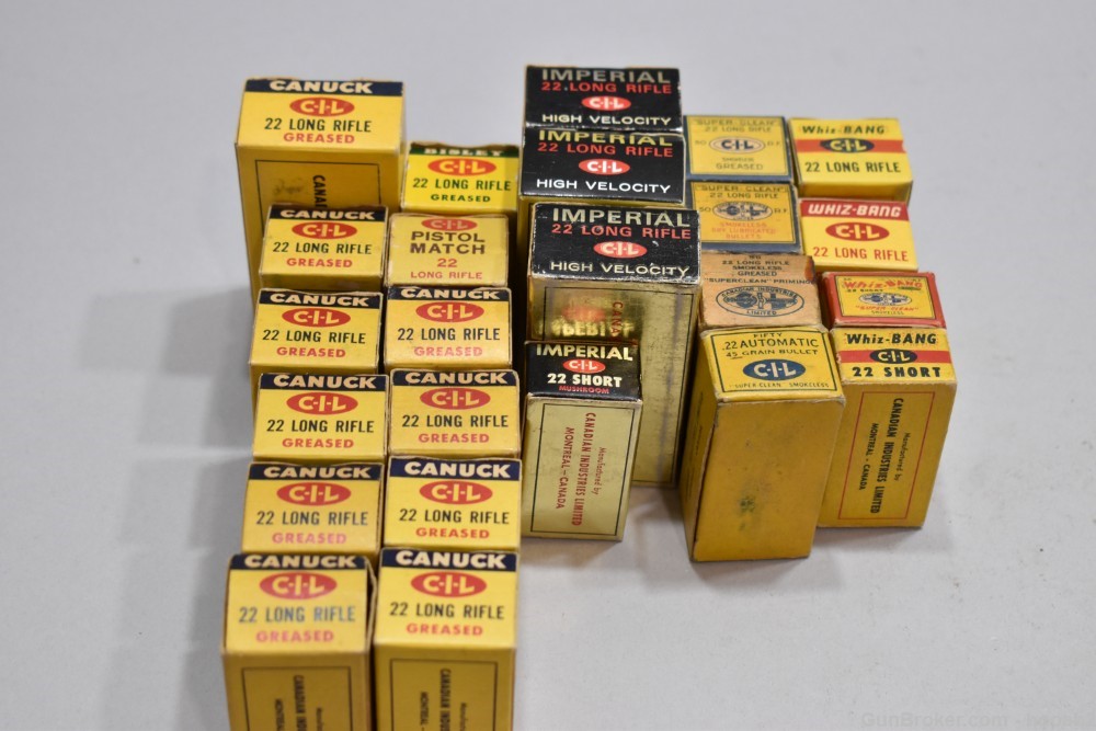 24 Boxes 1076 Rds Canadian 22 Rimfire Canuck CIL Imperial Whiz Bang -img-19