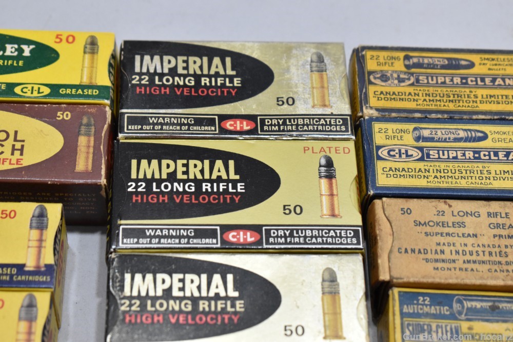 24 Boxes 1076 Rds Canadian 22 Rimfire Canuck CIL Imperial Whiz Bang -img-3