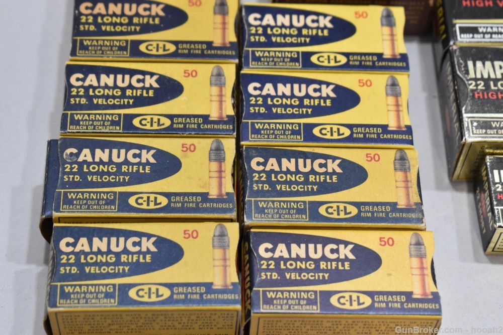 24 Boxes 1076 Rds Canadian 22 Rimfire Canuck CIL Imperial Whiz Bang -img-2